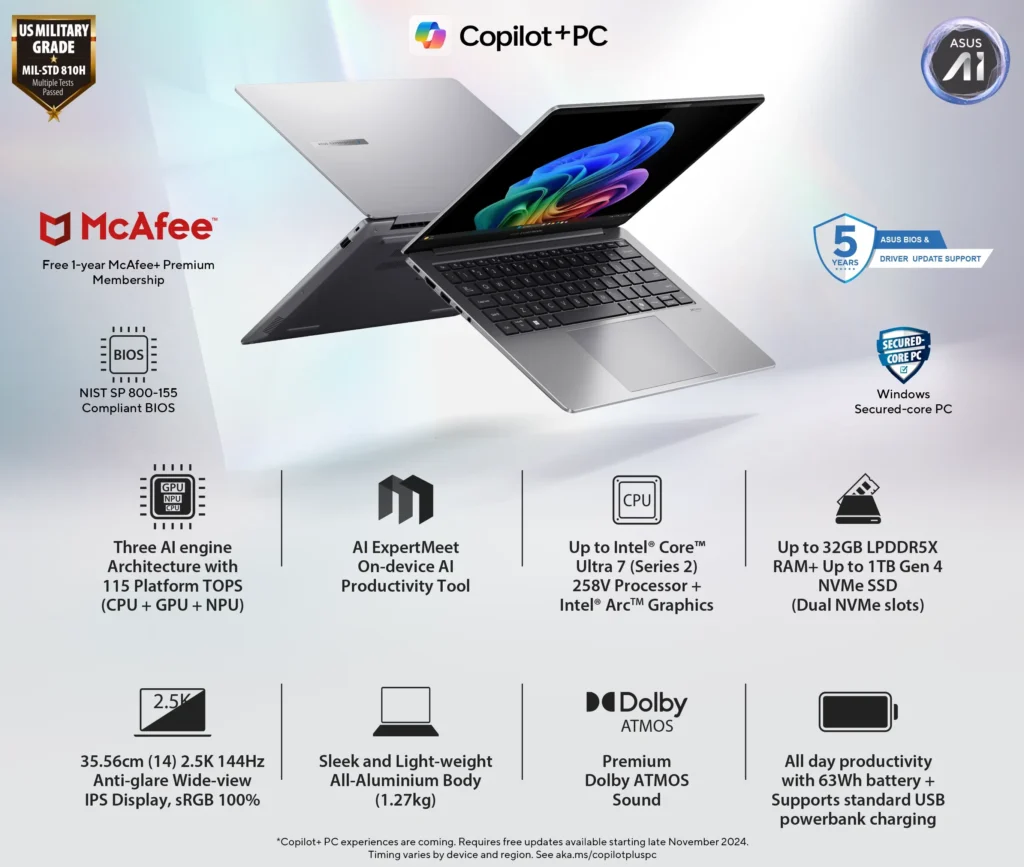 Asus ExpertBook specs
