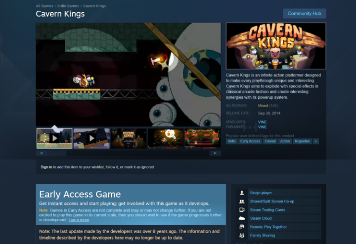 Steam Adds Warning for Abandoned Early Access Games